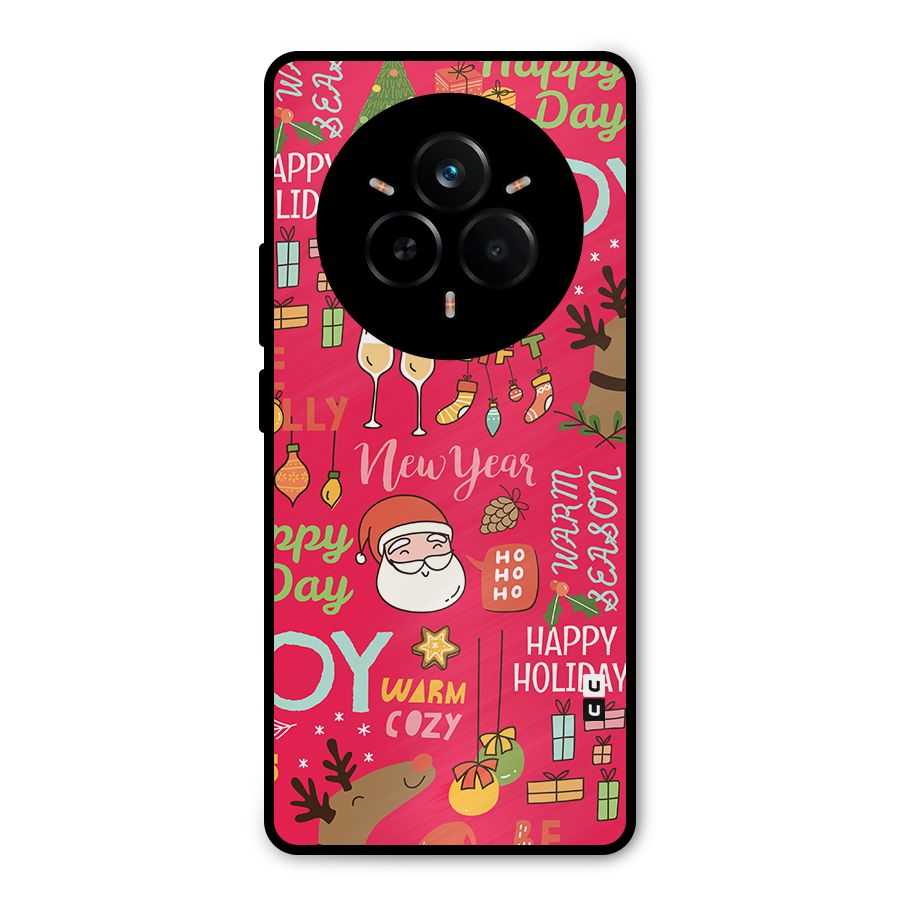 Christmas Joy Happy Day Metal Back Case for Realme 14 Pro Plus