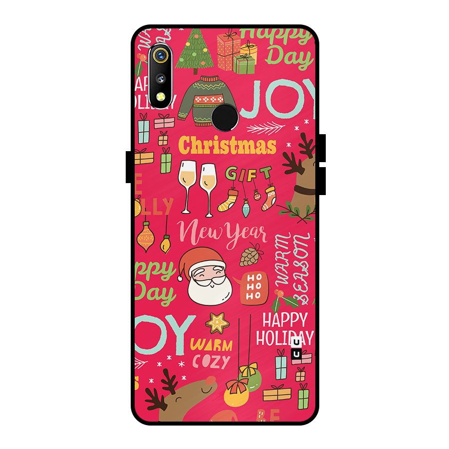 Christmas Joy Happy Day Metal Back Case for Realme 3i