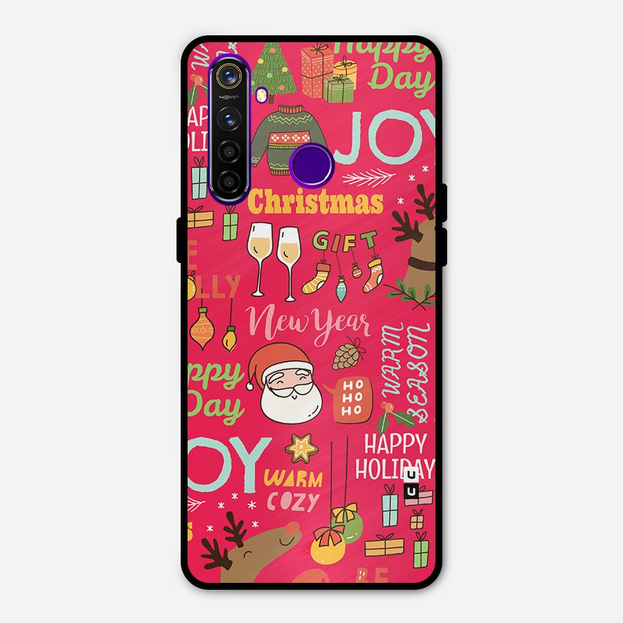 Christmas Joy Happy Day Metal Back Case for Realme 5 Pro