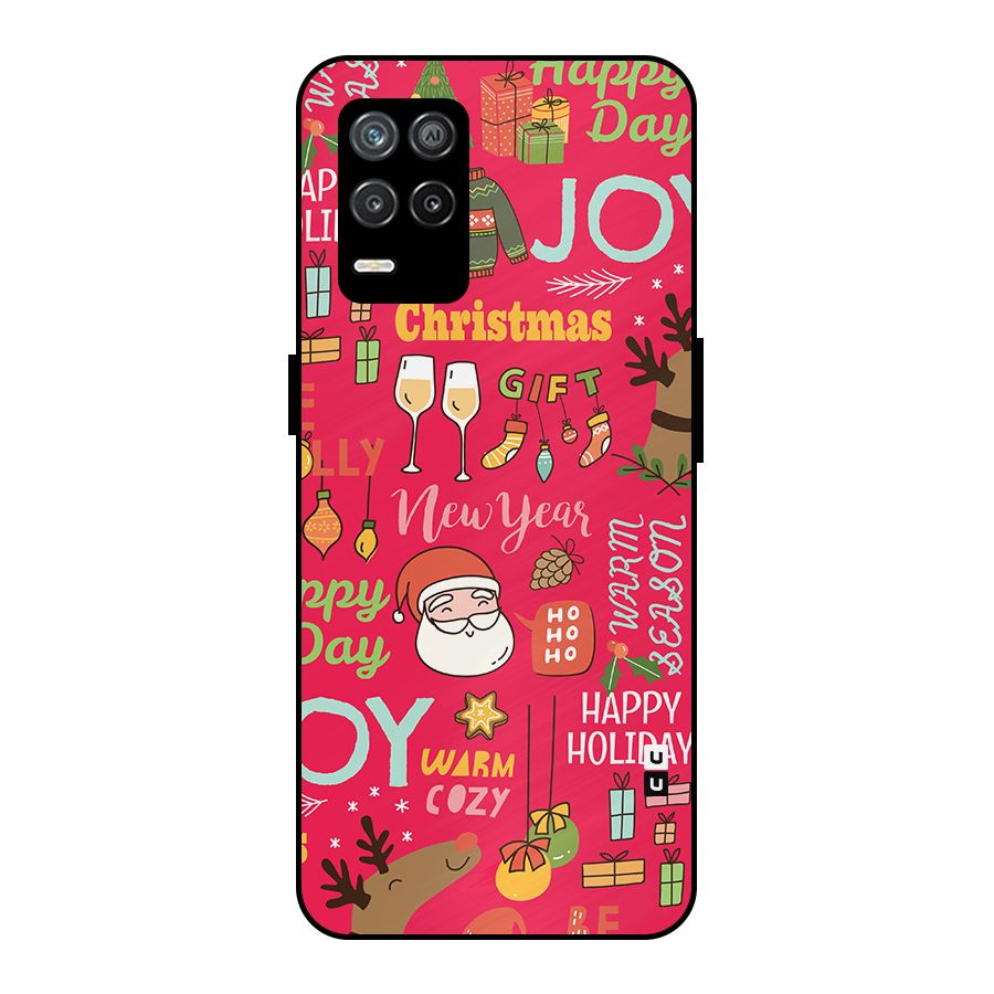 Christmas Joy Happy Day Metal Back Case for Realme 8 5G
