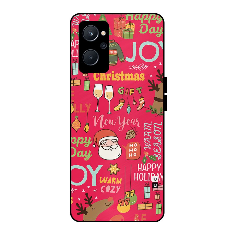 Christmas Joy Happy Day Metal Back Case for Realme 9i 5G
