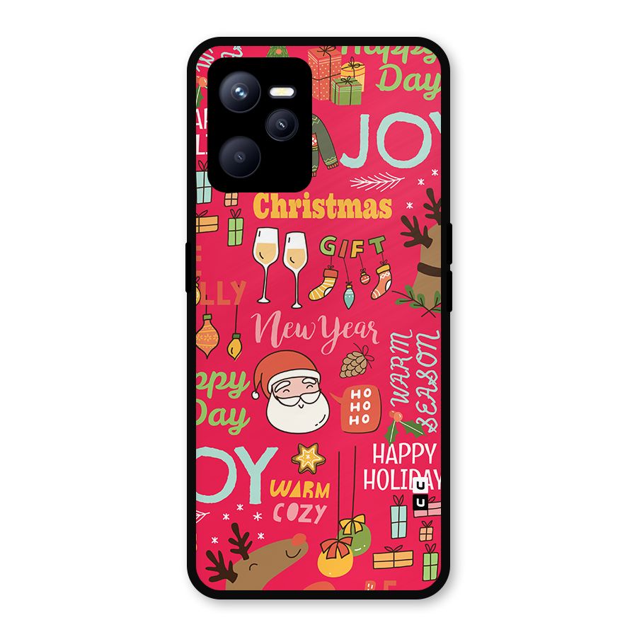 Christmas Joy Happy Day Metal Back Case for Realme C35