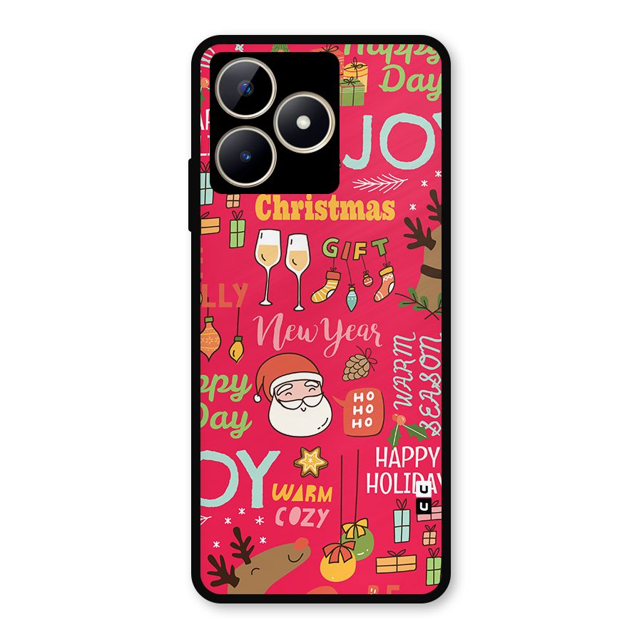 Christmas Joy Happy Day Metal Back Case for Realme C53