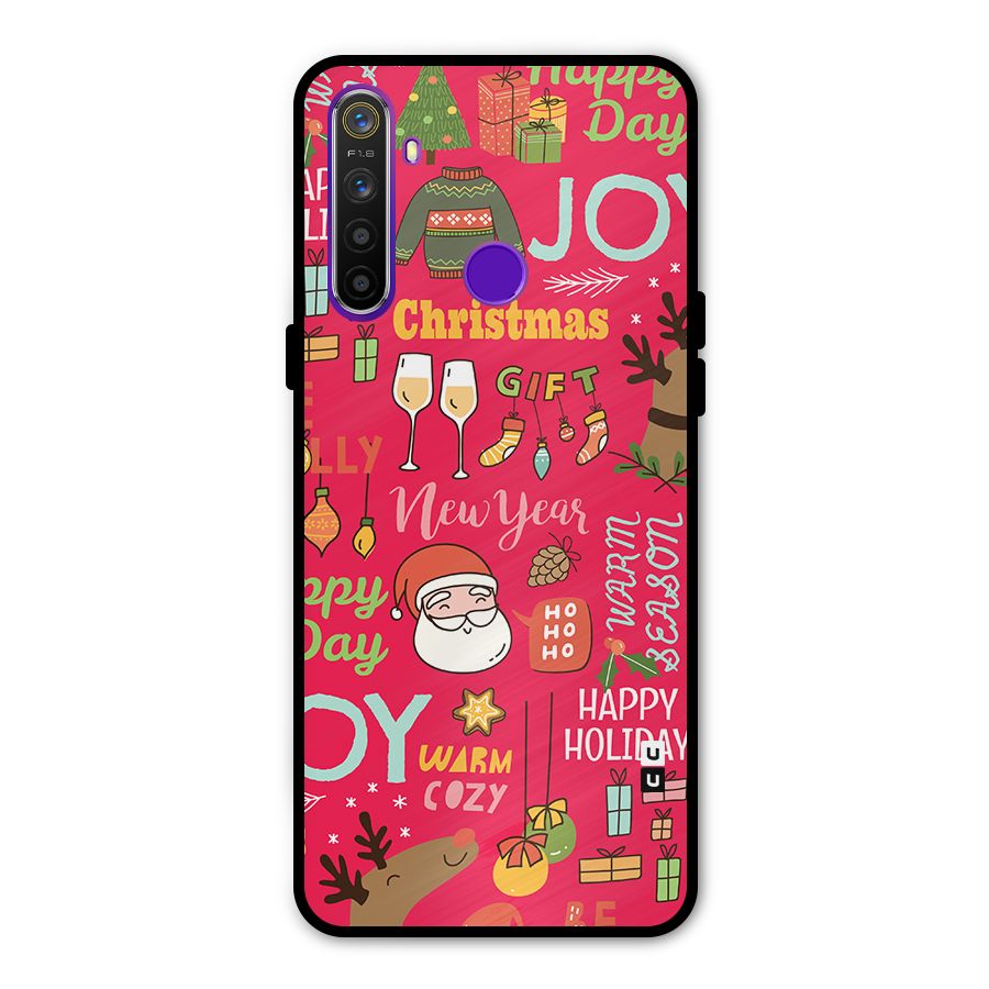 Christmas Joy Happy Day Metal Back Case for Realme Narzo 10