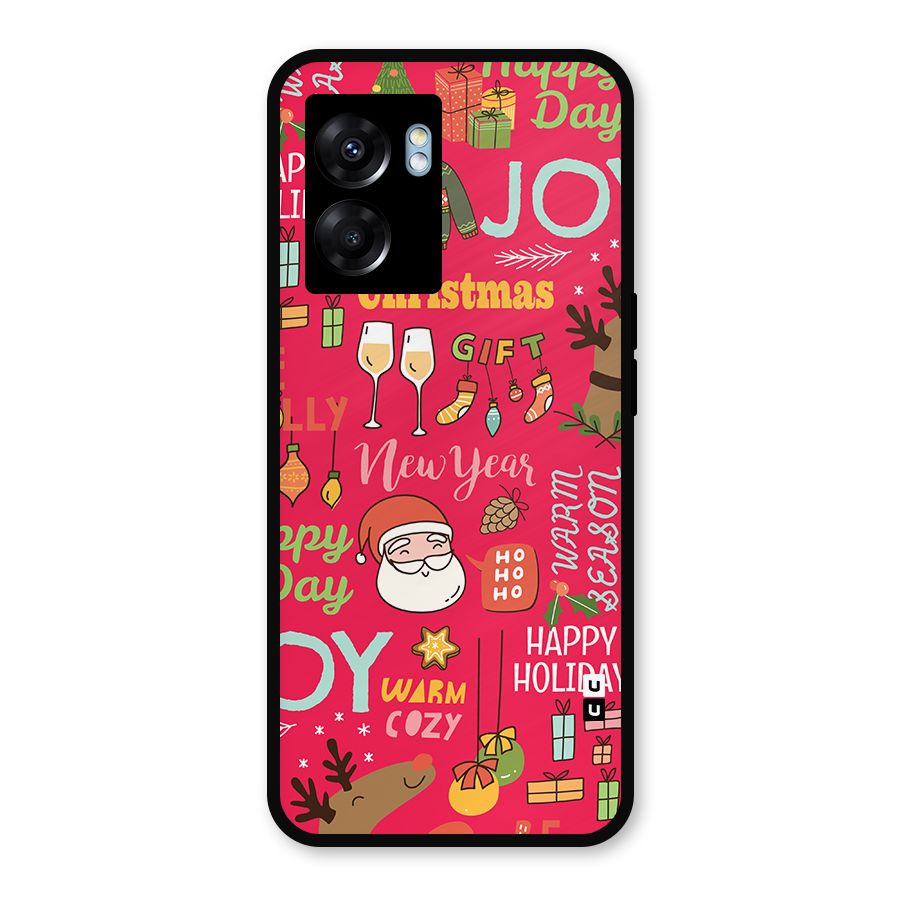 Christmas Joy Happy Day Metal Back Case for Realme Narzo 50 5G