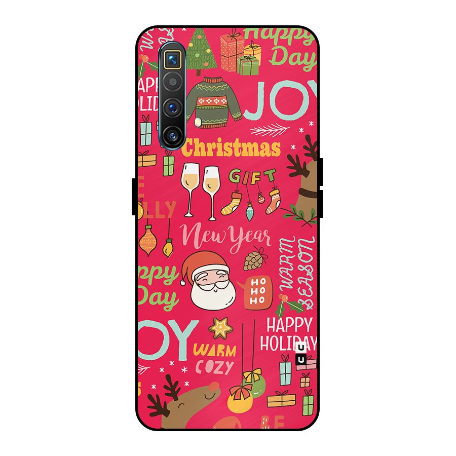 Christmas Joy Happy Day Metal Back Case for Realme X3