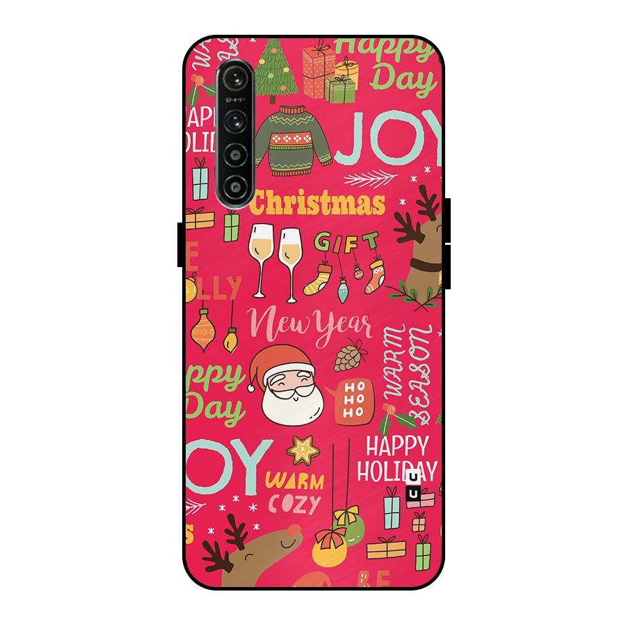 Christmas Joy Happy Day Metal Back Case for Realme XT