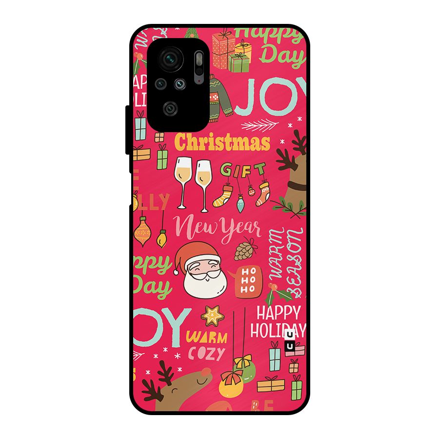 Christmas Joy Happy Day Metal Back Case for Redmi Note 10S