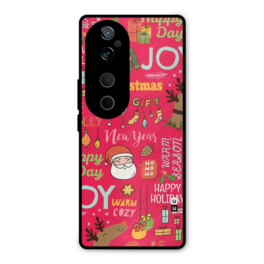 Christmas Joy Happy Day Metal Back Case for Vivo T3 Ultra