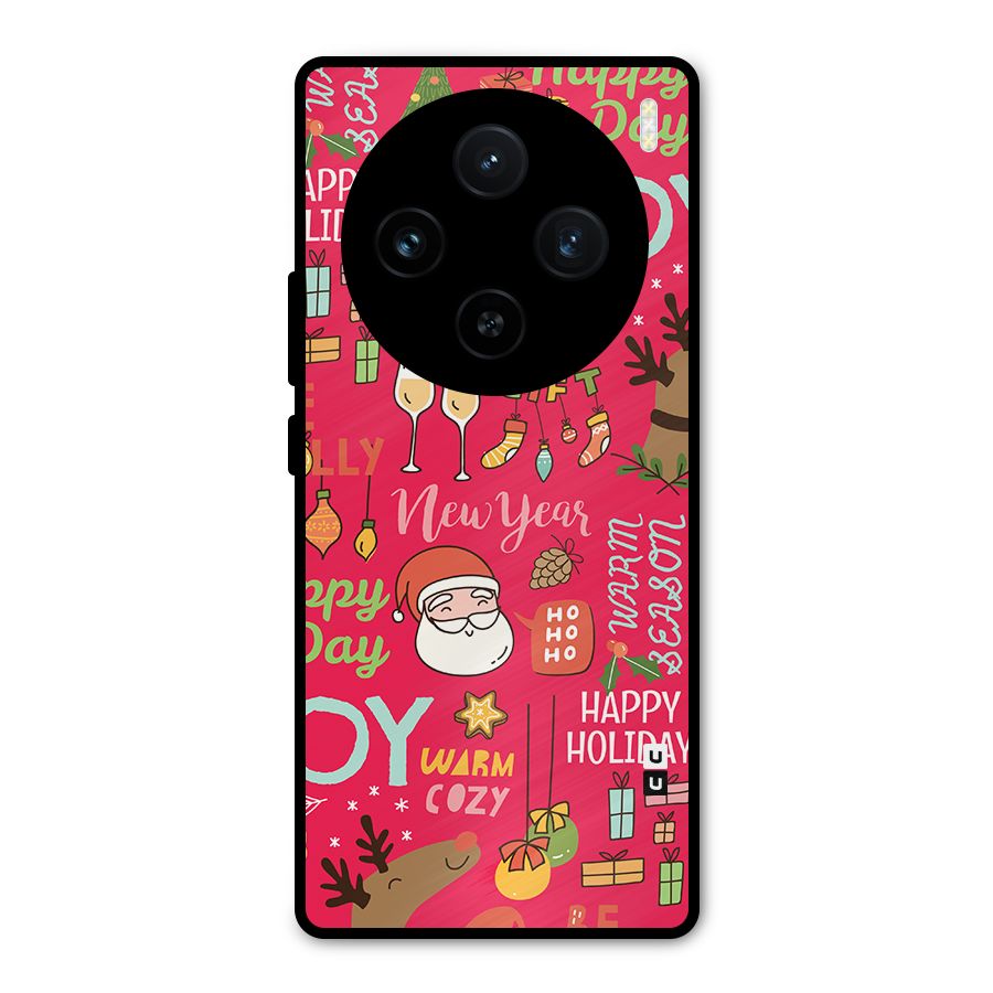 Christmas Joy Happy Day Metal Back Case for Vivo X100