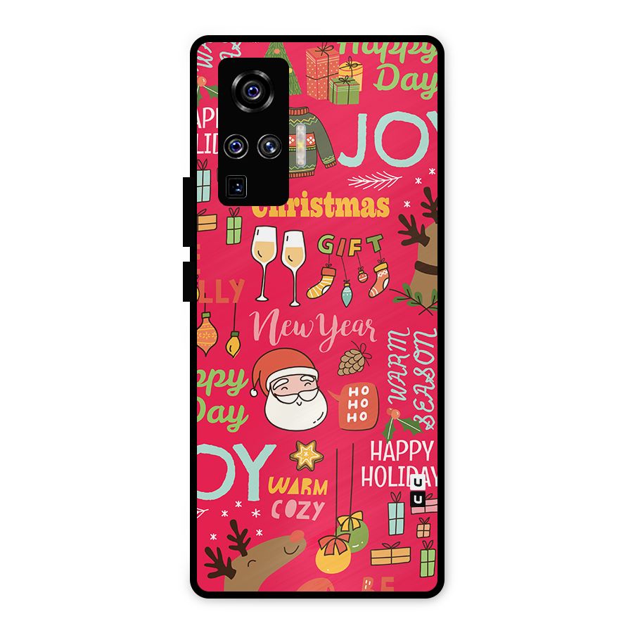 Christmas Joy Happy Day Metal Back Case for Vivo X50 Pro