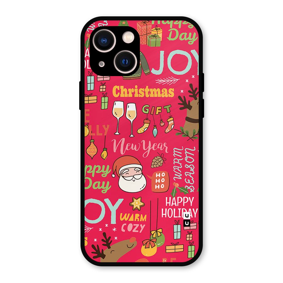 Christmas Joy Happy Day Metal Back Case for iPhone 13