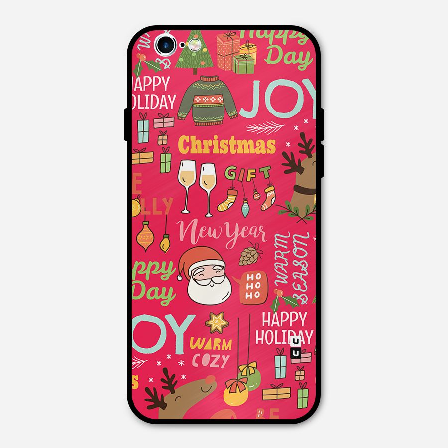 Christmas Joy Happy Day Metal Back Case for iPhone 6 6s