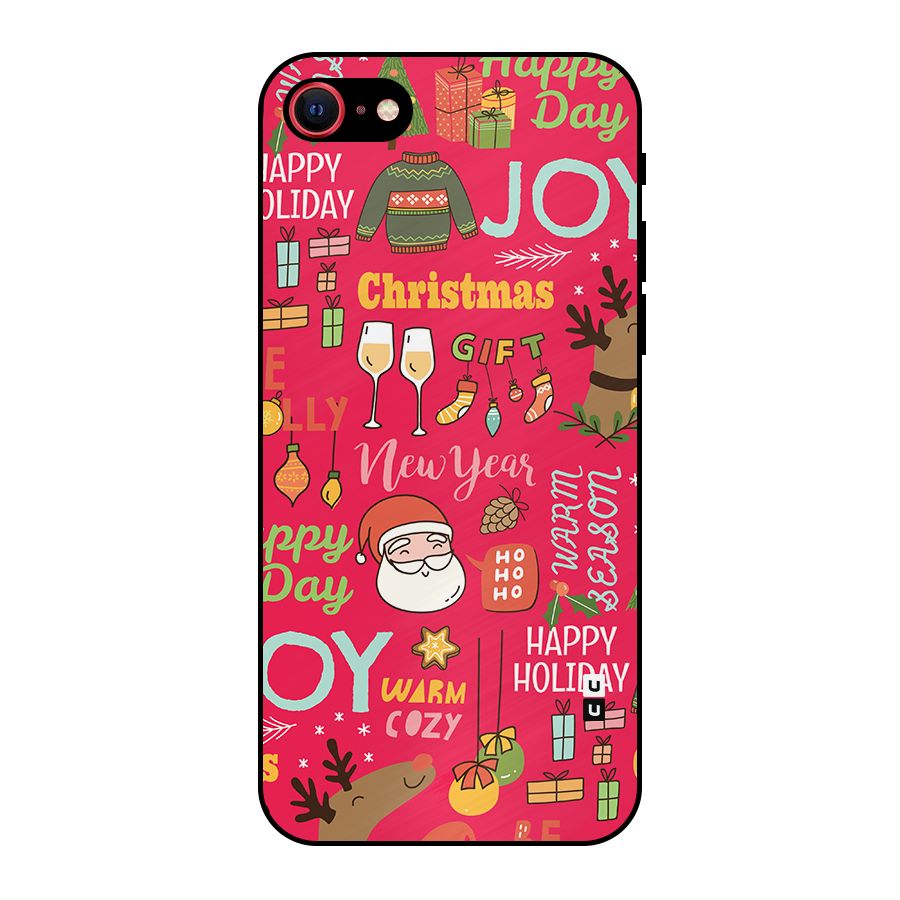 Christmas Joy Happy Day Metal Back Case for iPhone 7