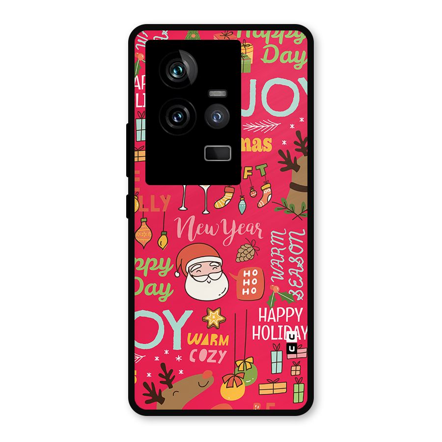 Christmas Joy Happy Day Metal Back Case for iQOO 11 5G
