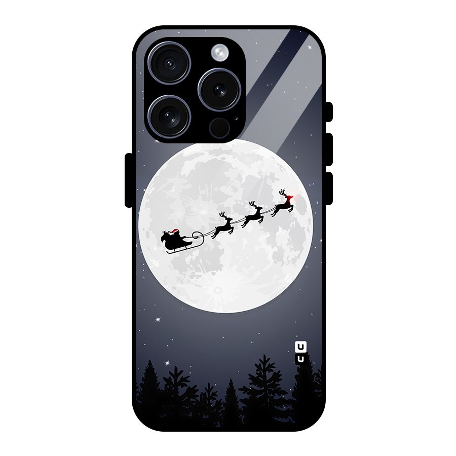 Christmas Nightsky Glass Back Case for iPhone 15 Pro