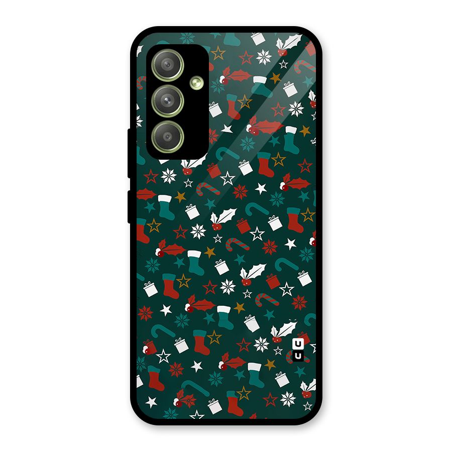 Christmas Pattern Design Glass Back Case for Galaxy A54