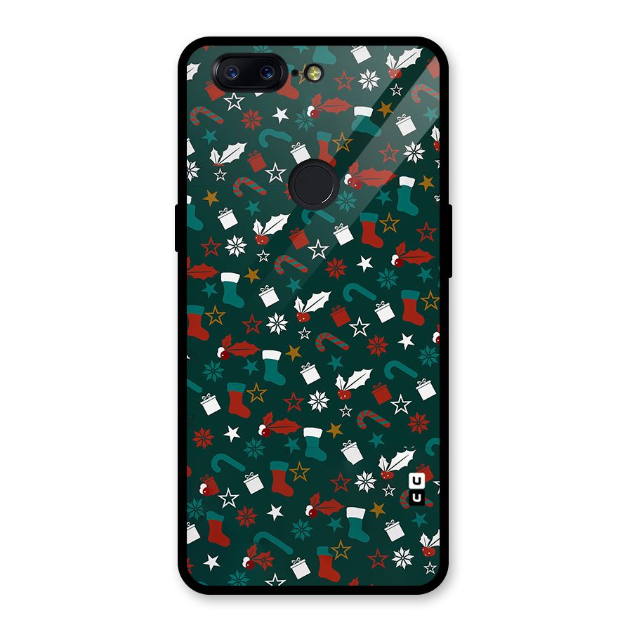 Christmas Pattern Design Glass Back Case for OnePlus 5T