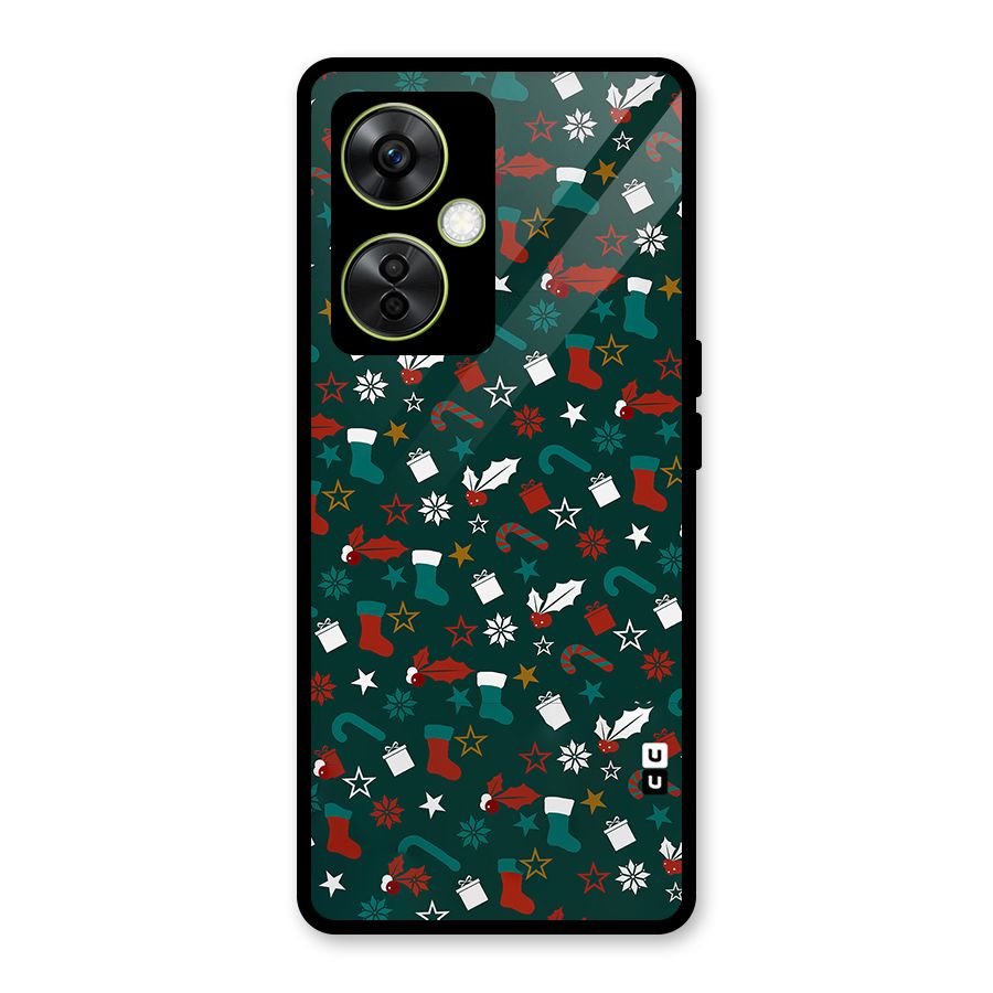 Christmas Pattern Design Glass Back Case for OnePlus Nord CE 3 Lite