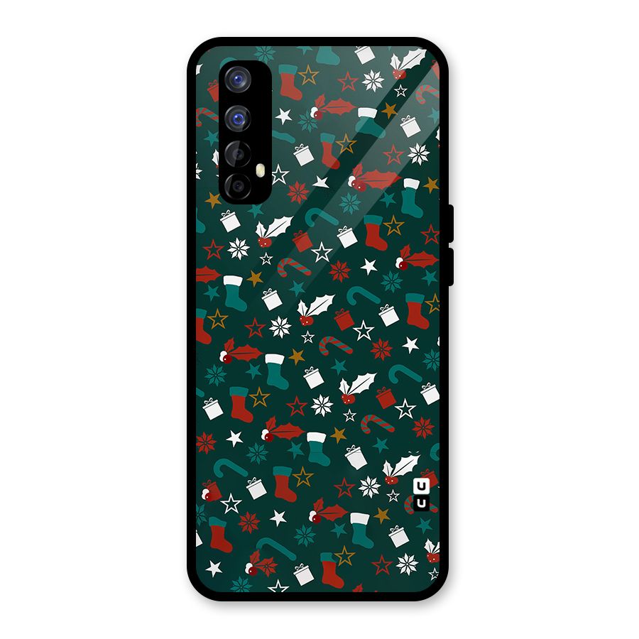 Christmas Pattern Design Glass Back Case for Realme 7