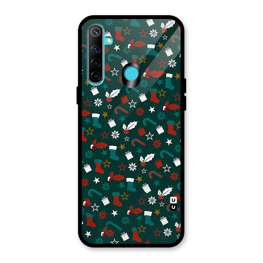 Christmas Pattern Design Glass Back Case for Realme Narzo 10