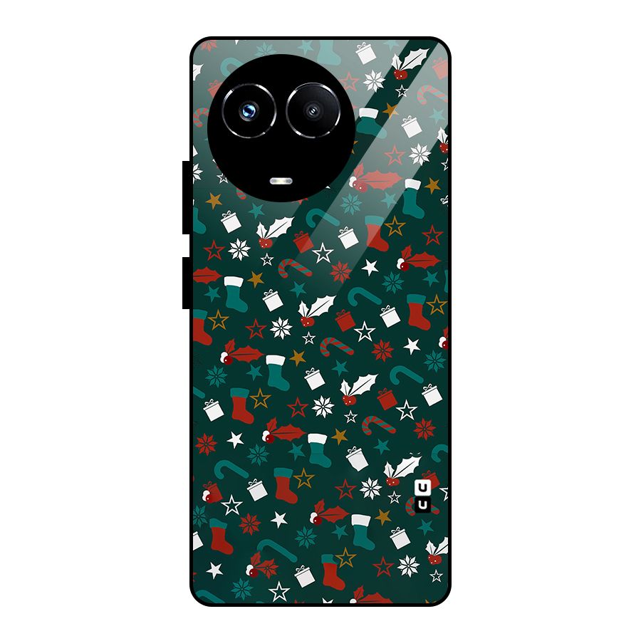Christmas Pattern Design Glass Back Case for Realme Narzo 60X
