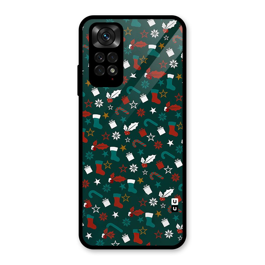 Christmas Pattern Design Glass Back Case for Redmi Note 11S