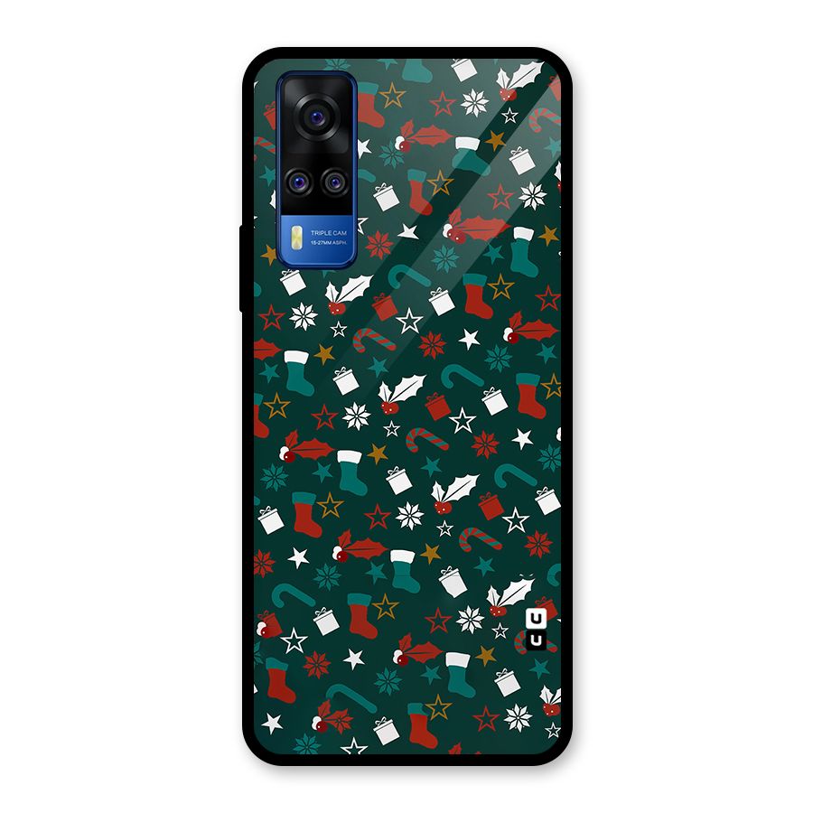 Christmas Pattern Design Glass Back Case for Vivo Y31