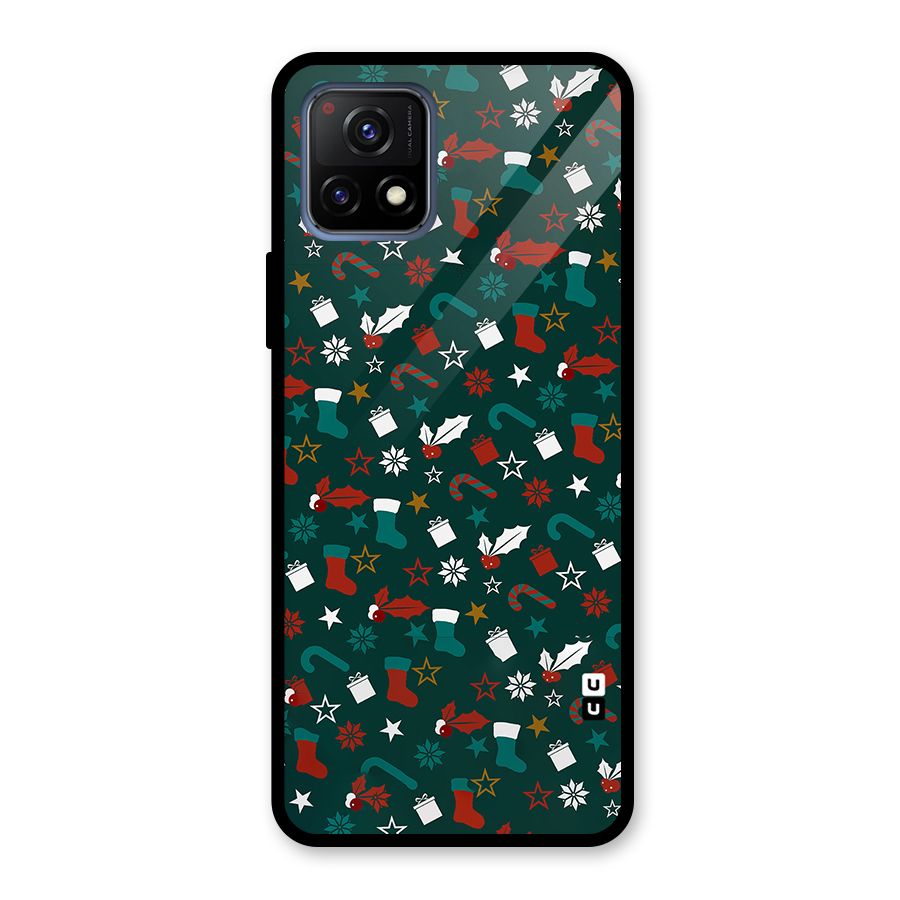 Christmas Pattern Design Glass Back Case for Vivo Y72 5G