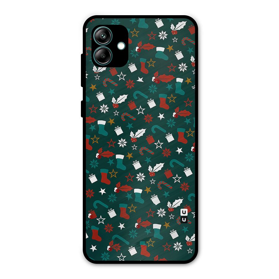 Christmas Pattern Design Metal Back Case for Galaxy A04