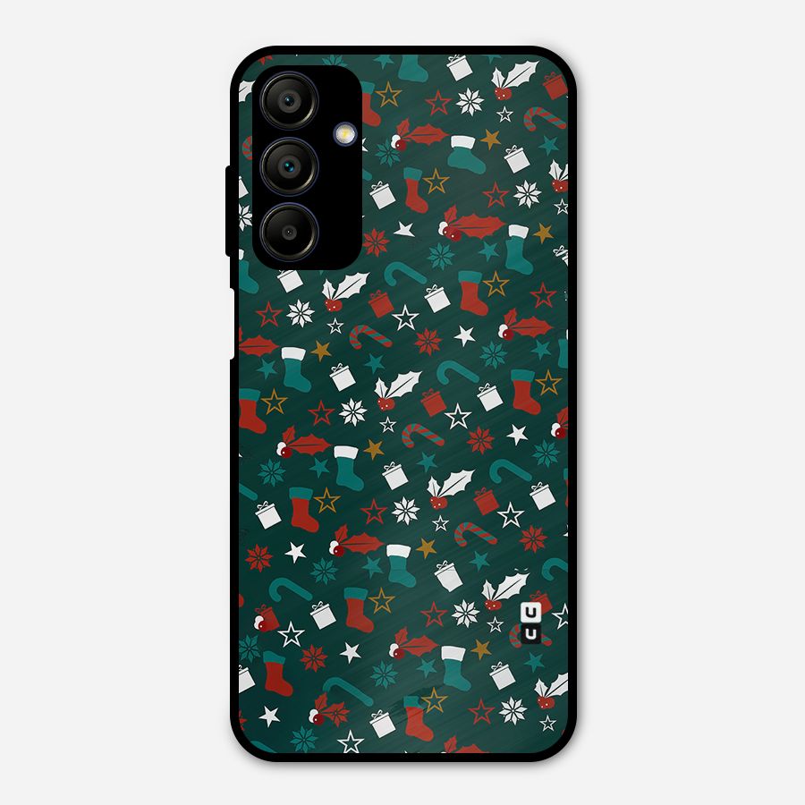 Christmas Pattern Design Metal Back Case for Galaxy A15 5G