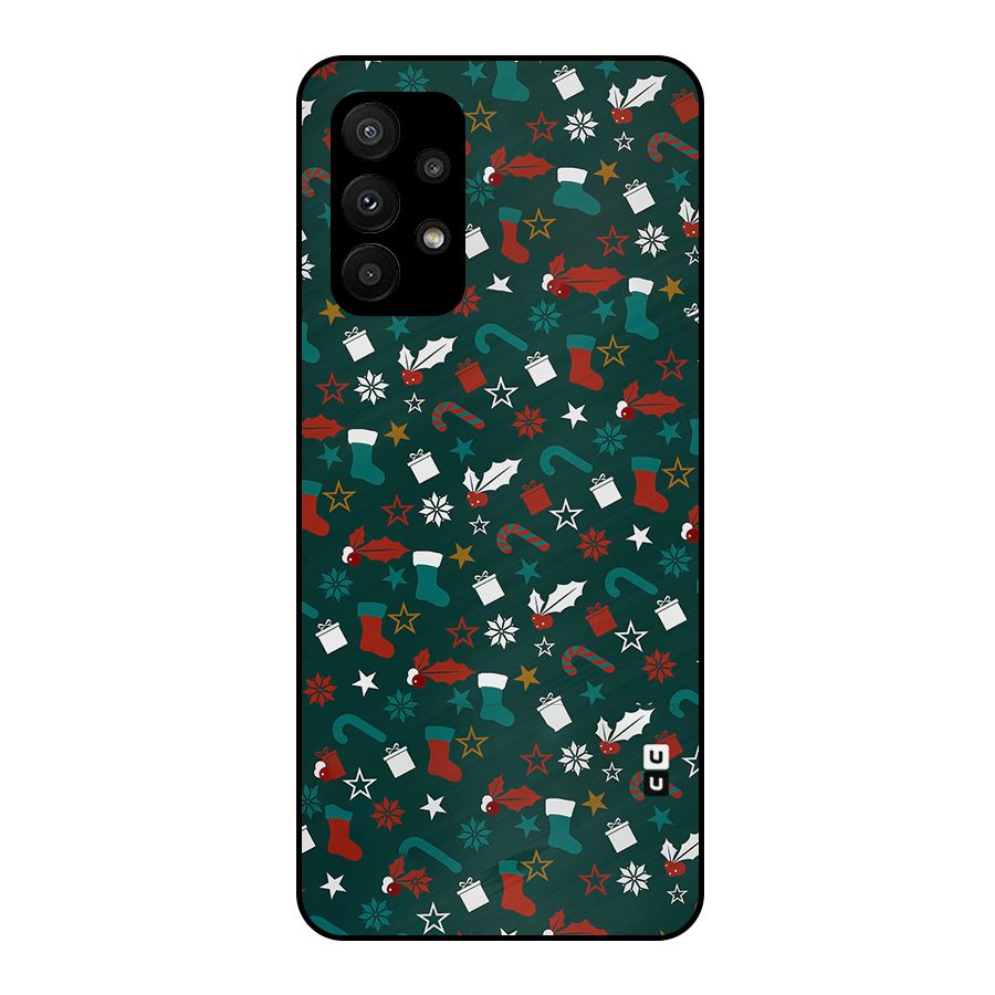 Christmas Pattern Design Metal Back Case for Galaxy A23