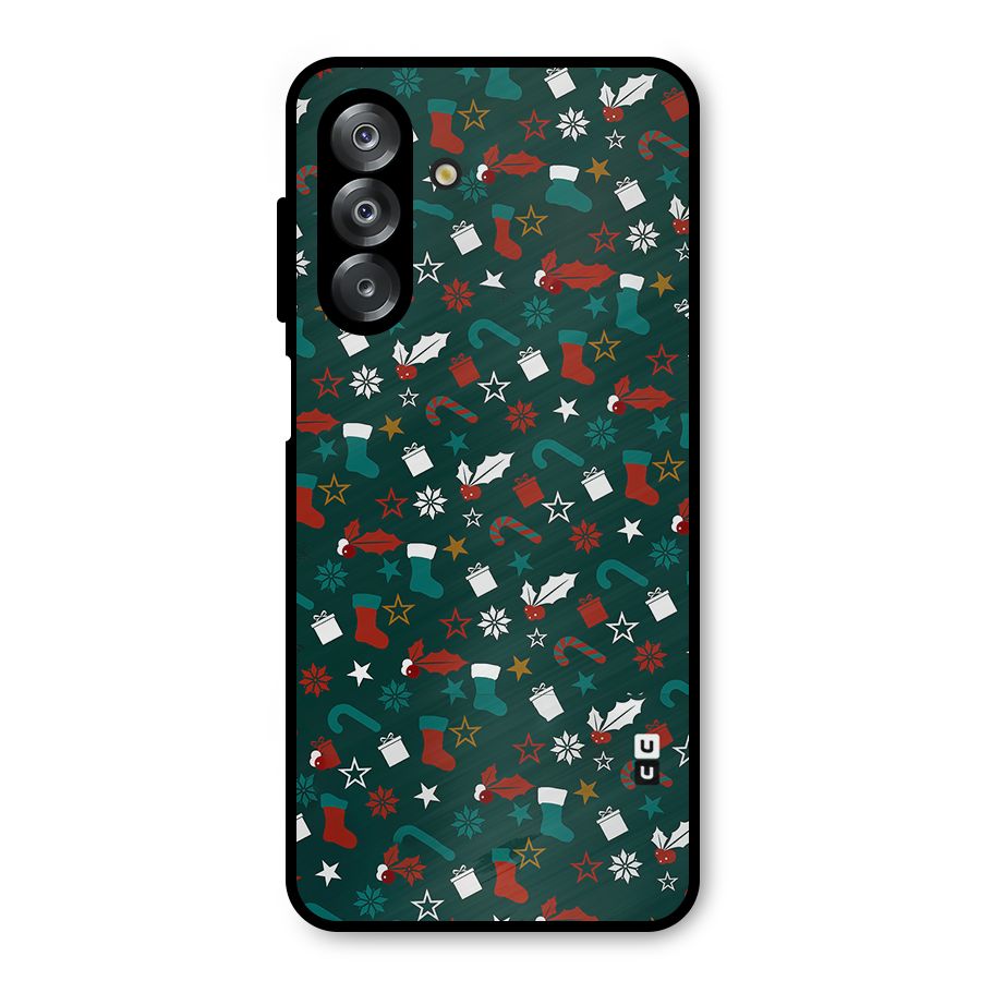 Christmas Pattern Design Metal Back Case for Galaxy A26