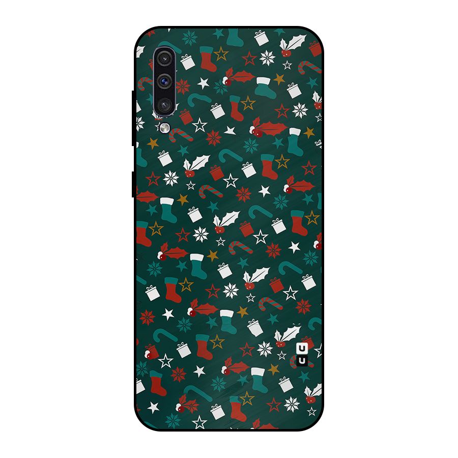 Christmas Pattern Design Metal Back Case for Galaxy A30s