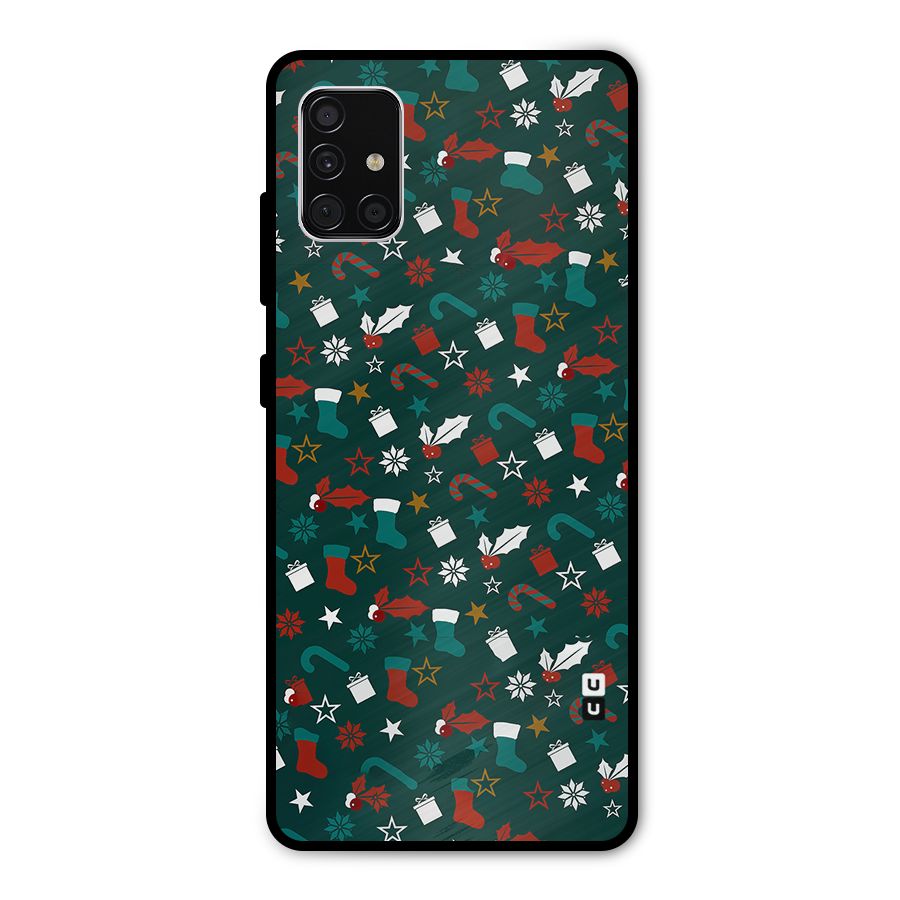 Christmas Pattern Design Metal Back Case for Galaxy A51