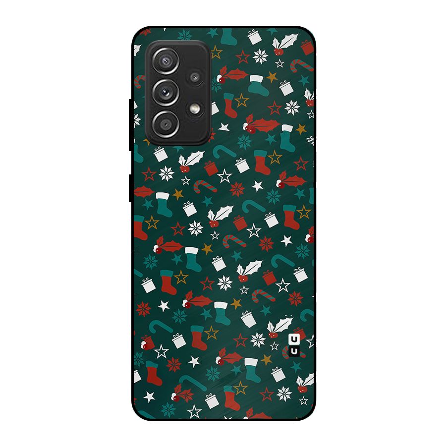 Christmas Pattern Design Metal Back Case for Galaxy A52s 5G
