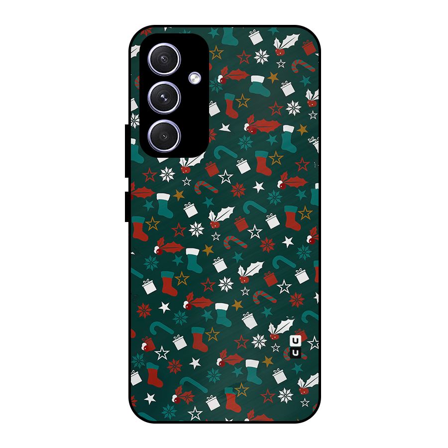 Christmas Pattern Design Metal Back Case for Galaxy A54