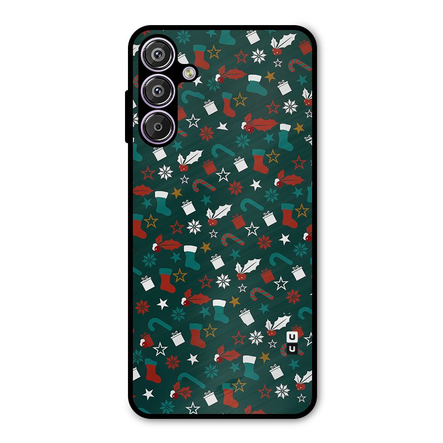Christmas Pattern Design Metal Back Case for Galaxy M15