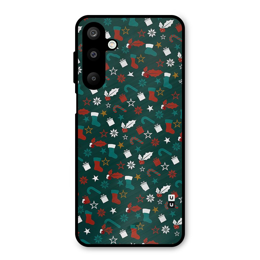 Christmas Pattern Design Metal Back Case for Galaxy M16