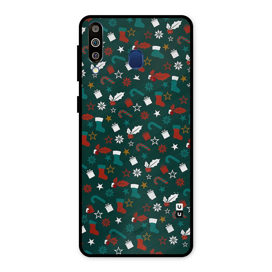 Christmas Pattern Design Metal Back Case for Galaxy M30