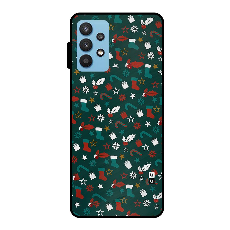 Christmas Pattern Design Metal Back Case for Galaxy M32 5G