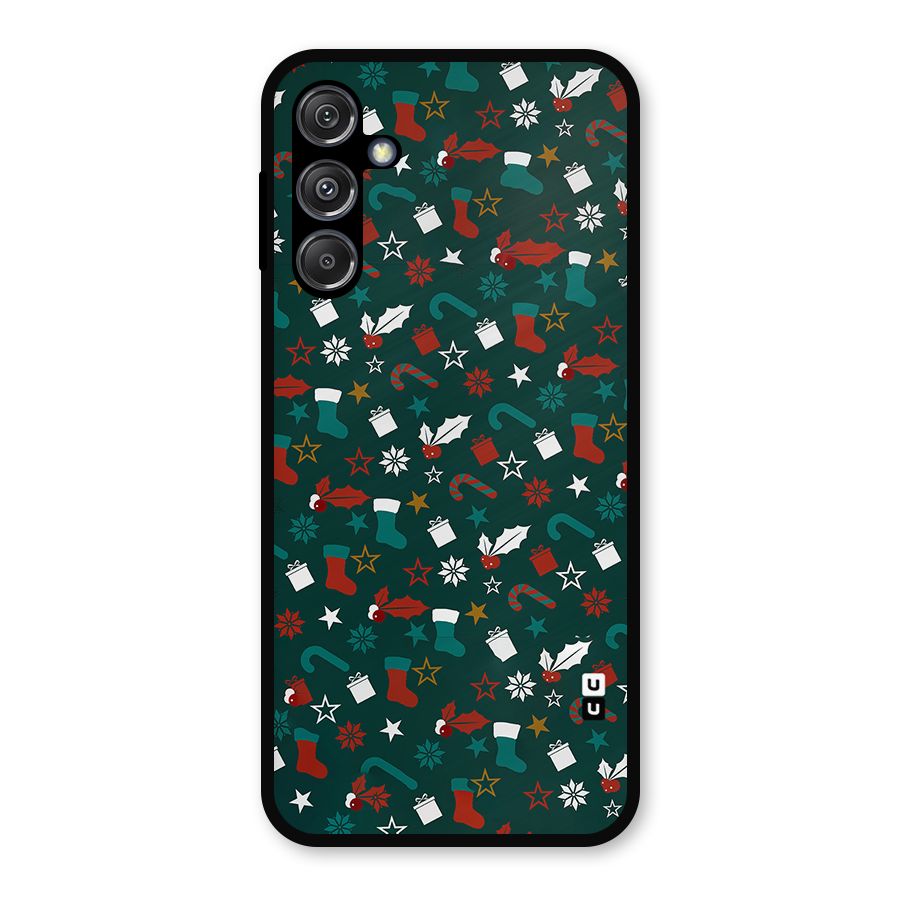 Christmas Pattern Design Metal Back Case for Galaxy M34 5G