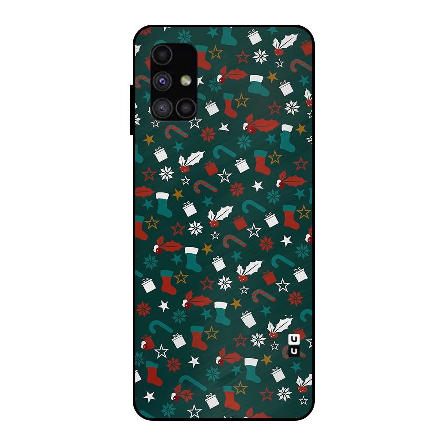 Christmas Pattern Design Metal Back Case for Galaxy M51