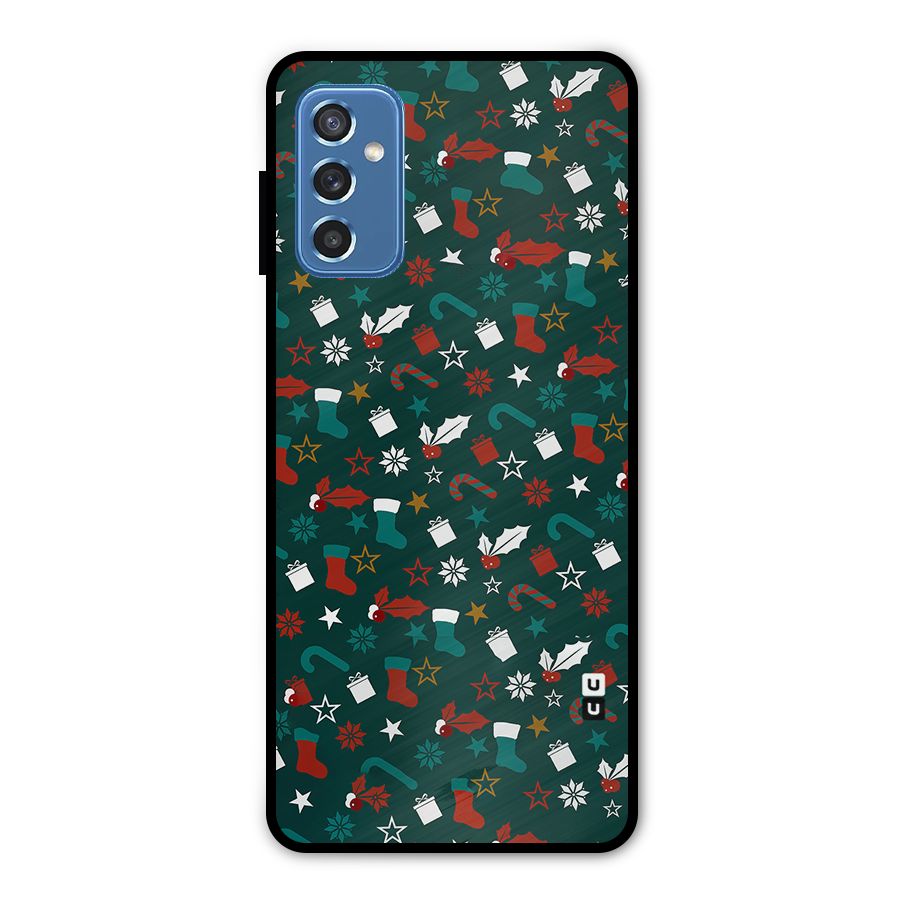 Christmas Pattern Design Metal Back Case for Galaxy M52 5G
