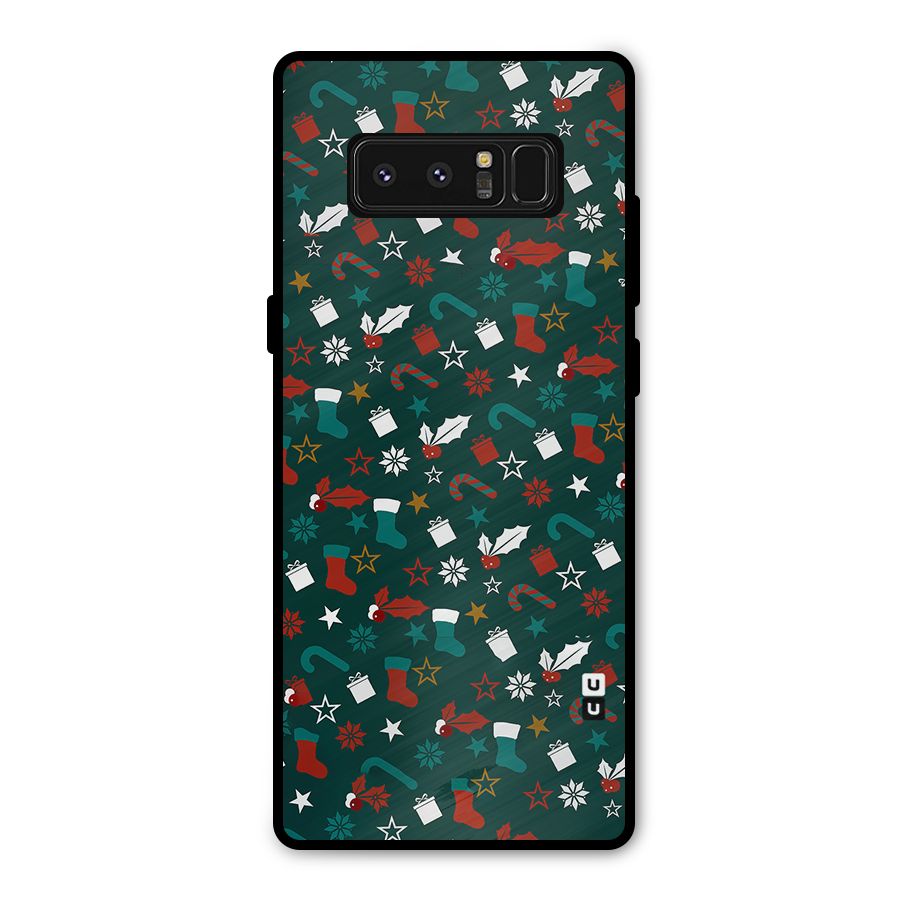 Christmas Pattern Design Metal Back Case for Galaxy Note 8