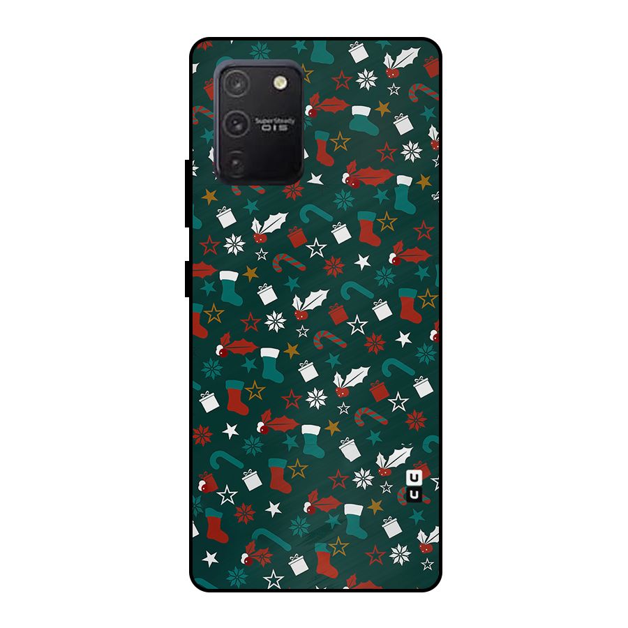 Christmas Pattern Design Metal Back Case for Galaxy S10 Lite