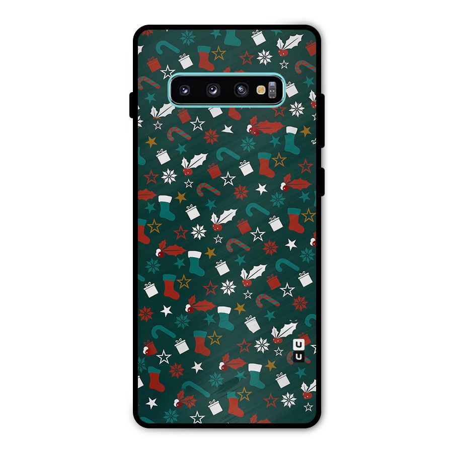 Christmas Pattern Design Metal Back Case for Galaxy S10 Plus