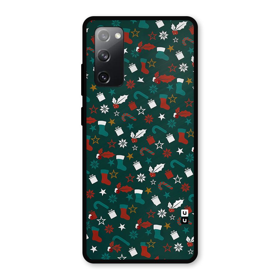 Christmas Pattern Design Metal Back Case for Galaxy S20 FE 5G