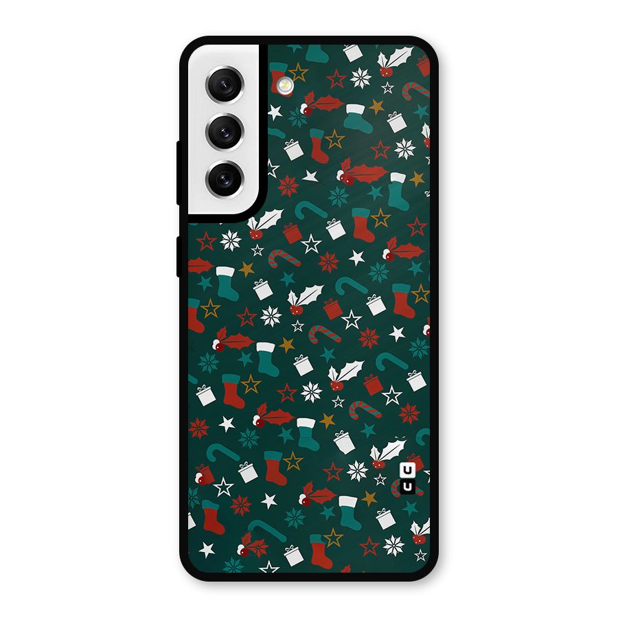 Christmas Pattern Design Metal Back Case for Galaxy S21 FE 5G
