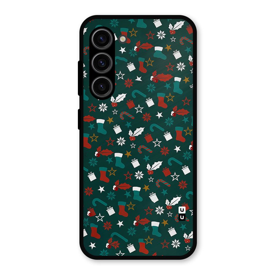 Christmas Pattern Design Metal Back Case for Galaxy S23